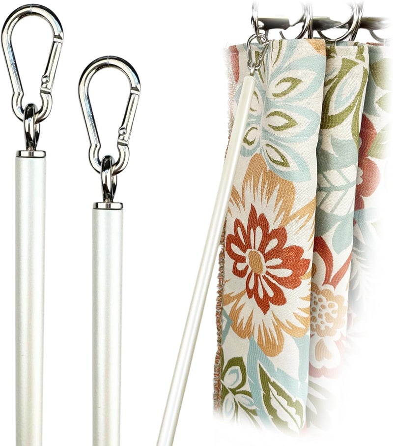 OooWow 36 inch (2 Pack) Pearl White Iron Curtain Pull Wand - Strong Drapery Pull Rod - Verstaile Curtain Wand - Metal Drapery Wand (36in WW 2pk) - Image 1